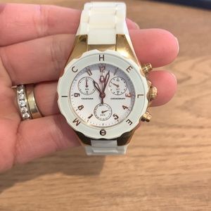 Very good condition White and gold Rubber Michel watch